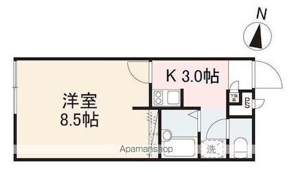 サンライズ林[1K/23.18m2]の間取図
