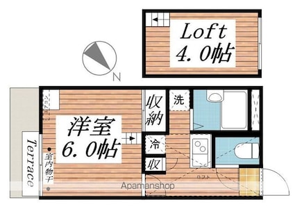 ハイツ南国分寺台[1K/20.28m2]の間取図