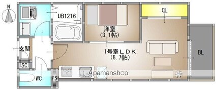 ＲＥＧＡＬＥＳＴ　Ｇｒａｃｅ　高柳[1LDK/30.03m2]の間取図