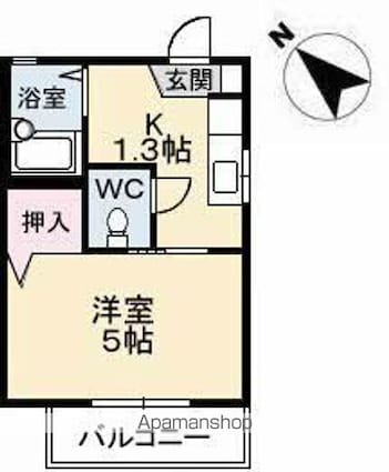 シャーメゾンサンフラワー[1K/18.75m2]の間取図