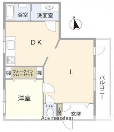 サンコーポ中広[1LDK/46.41m2]の間取図