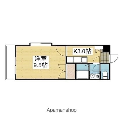 ロイヤルコートⅡ[1K/28.8m2]の間取図