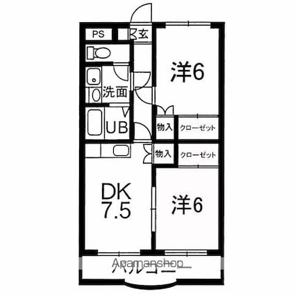 サンエミットＭ[2DK/50.6m2]の間取図