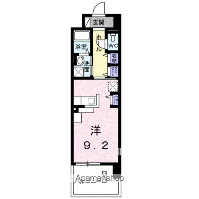 レジデンスＴＫ　吉田[1R/30.96m2]の間取図