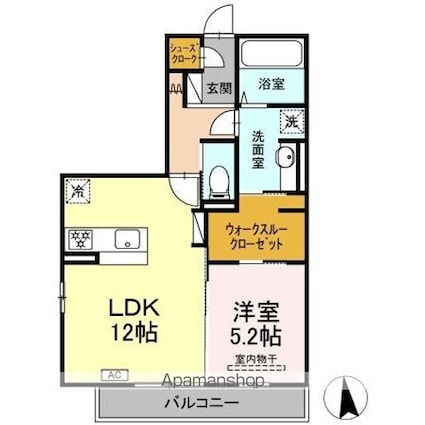 ルミエール青木島[1LDK/48.68m2]の間取図