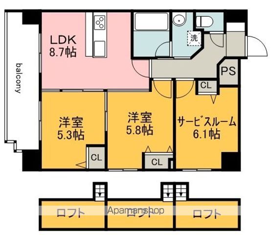 グランドポレストーネ大手町弐番館の間取り写真