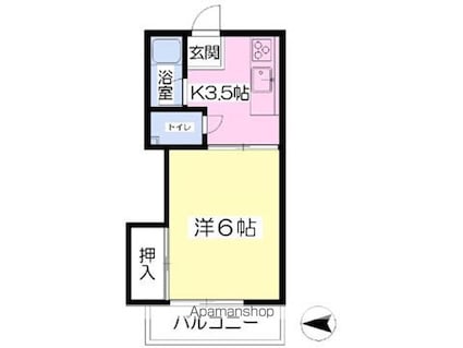 コーポユー[1K/19.84m2]の間取図