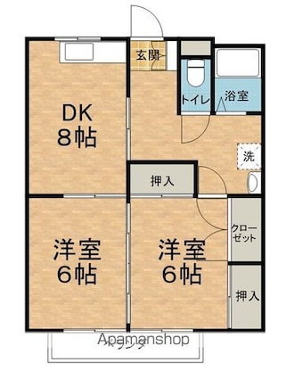 コーポリヴハウス[2DK/54.1m2]の間取図