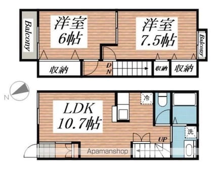 Ｂｌｏｏｍ彩[2LDK/59.62m2]の間取図