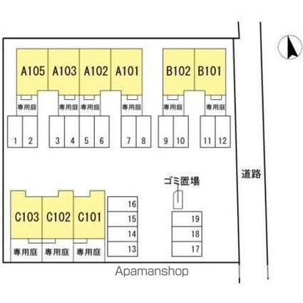 リースランド松縄[3LDK/83.65m2]の配置図
