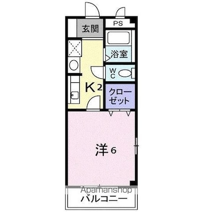 エム・ビューラーＡ[1K/22.65m2]の間取図