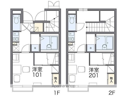 レオパレスボヌールＳ[1K/21.65m2]の間取図