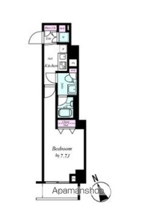グラントゥルース赤羽プレミオ[1K/25.39m2]の間取図