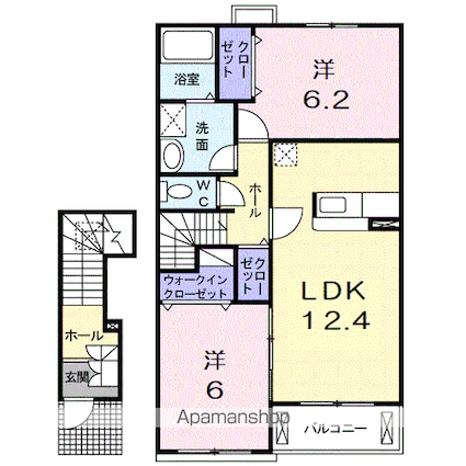トゥー・ル・モンド[2LDK/61.74m2]の間取図