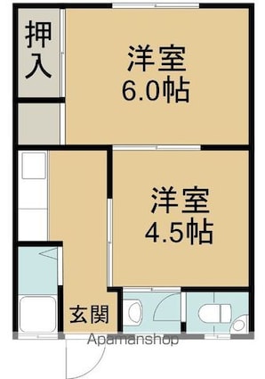 和歌山県和歌山市野崎[2K/36.52m2]の間取図