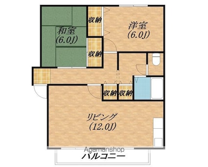 エルスールファミーユ[2LDK/53.46m2]の間取図