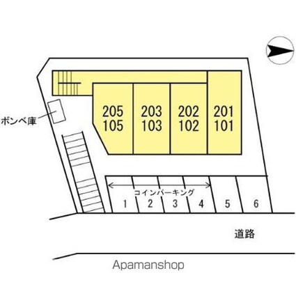 ＡＢＩＴＡＴＯ台原[1K/26.49m2]の配置図