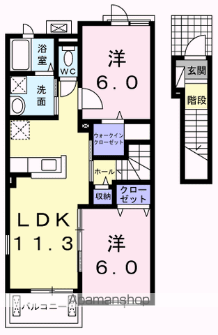 【青梅市今井のアパートの間取り】