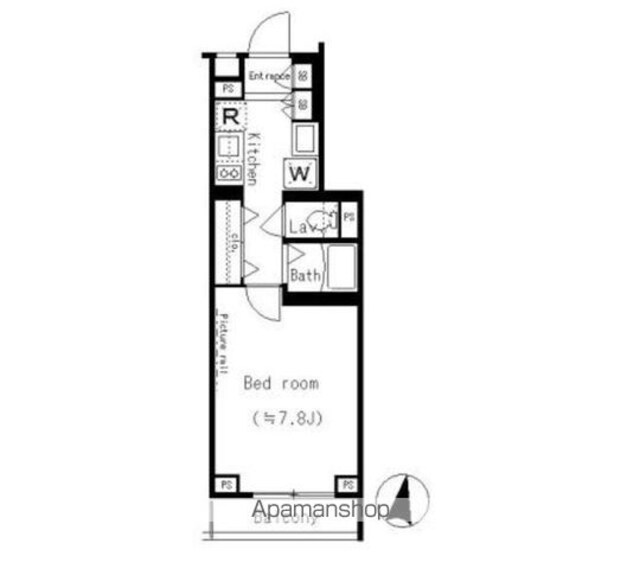 ＫＤＸレジデンス西馬込[1K/25.36m2]の間取図