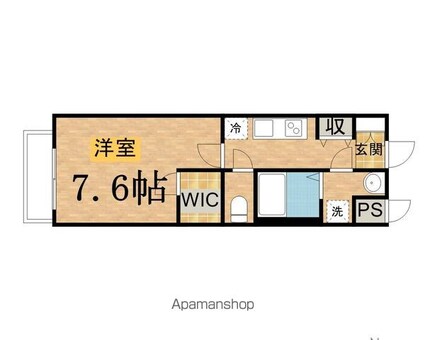 ベルベール[1K/25.67m2]の間取図