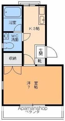 ジュネハイム緑町[1K/23.23m2]の間取図