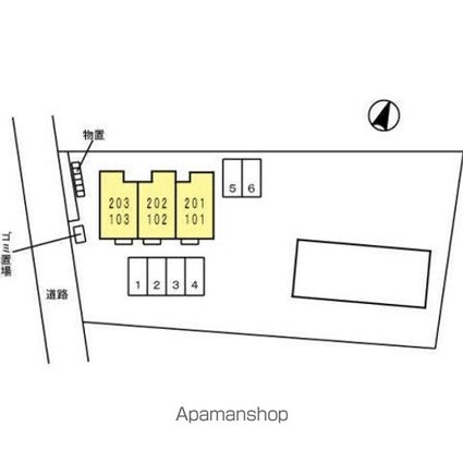 ルーナ・クレシェンテ[1K/33.79m2]の配置図
