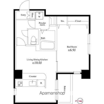 パティーナ本所吾妻橋[1LDK/40.47m2]の間取図