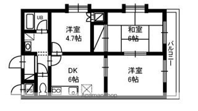 川崎市宮前区小台のマンションの間取り