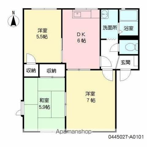 コンフォート海原 A棟の間取り写真