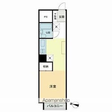 錦町チサンマンション[1K/25.85m2]の間取図