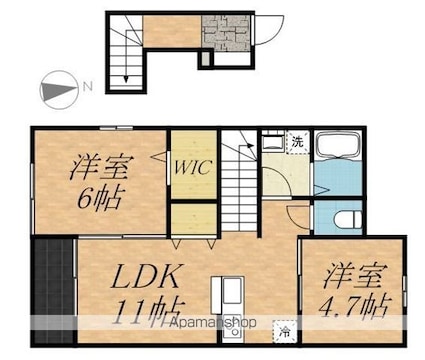 メゾン・パルⅡ[2LDK/54.85m2]の間取図