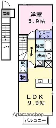 東京都羽村市緑ヶ丘４丁目[1LDK/41.98m2]の間取図