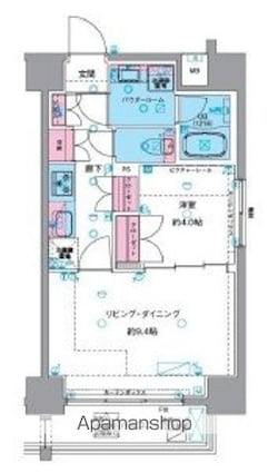 ジェノヴィア浅草Ⅵスカイガーデン[1LDK/40.24m2]の間取図