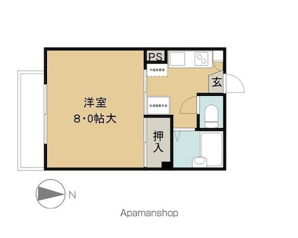 フレグランス杏[1K/24.24m2]の間取図