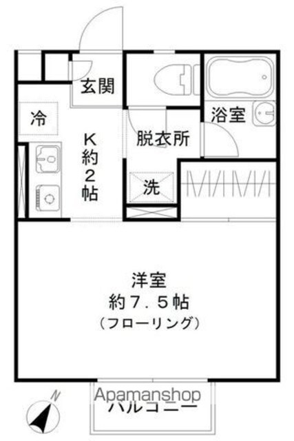 グランシャリオ桜台[1K/24.84m2]の間取図