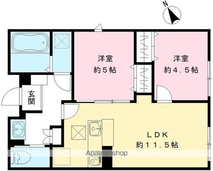 ＹＯＵＲＭＡＩＳＯＮ　ＫＯＩ（ペット）[2LDK/50.11m2]の間取図