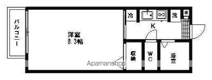 マーベラスＴ[1K/25.5m2]の間取図