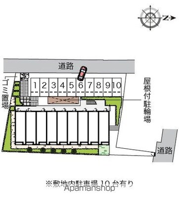 クレイノまつがおか[1K/25.17m2]の配置図