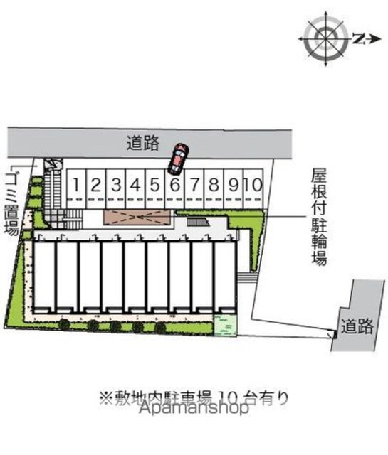 クレイノまつがおか[1K/25.17m2]の配置図