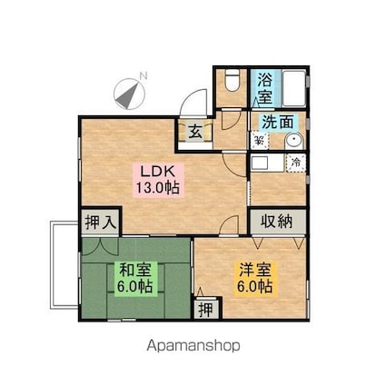 ノイエＡ[2LDK/53.34m2]の間取図