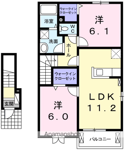 【青梅市畑中のアパートの間取り】