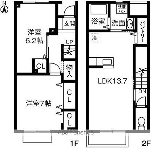 CLAIR新出山の間取り写真