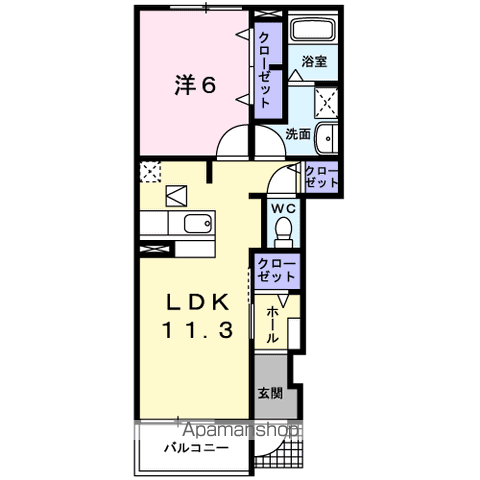 羽島郡笠松町田代のアパートの間取り