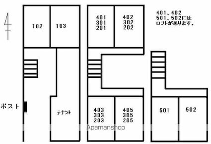 アクティブ福岡町[1K/24.85m2]の配置図