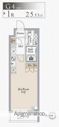 オーキッドレジデンス住吉[1R/25.53m2]の間取図
