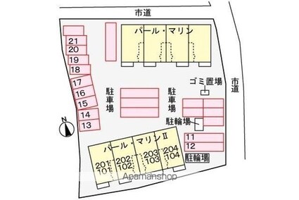 香川県高松市十川東町[2LDK/55.35m2]の配置図