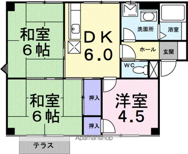 プラドール池田Ｂ[3DK/50.1m2]の間取図