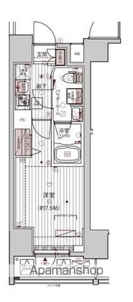 メインステージ浅草入谷Ⅰ[1K/25.77m2]の間取図