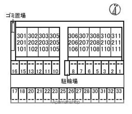 レアンドロス[1K/30m2]の配置図