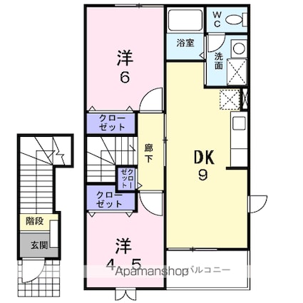 ソール・オリエンス　Ｆ[2DK/51.67m2]の間取図